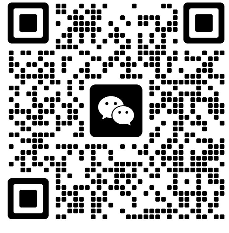 微信二维码，方形黑色线条图案，白色背景，用于添加好友